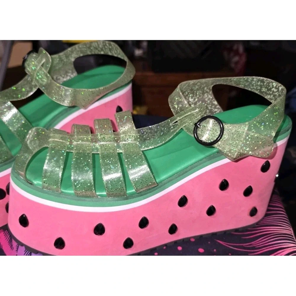 Sugar Thrillz Dolls Kill Watermelon Platform Jelly Shoes Size 11m
